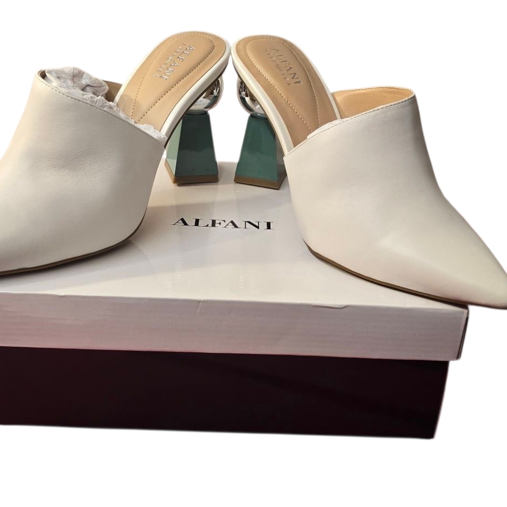 Alfani White Women's Heels with Silver Accents - Picture 11 of 13